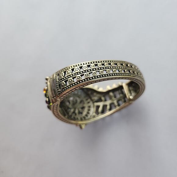 Heidi Daus Bracelet Hinge Gold Bronze Kaleidoscope French Twist Green Purple New - Picture 6 of 9